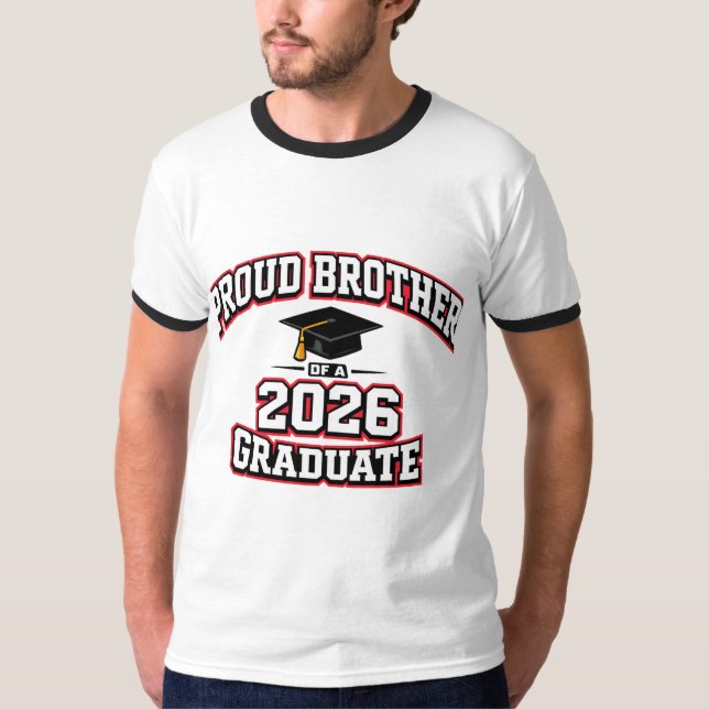 T-shirt Fière Frère D'un Diplômé De 2026 Varsity (Devant)