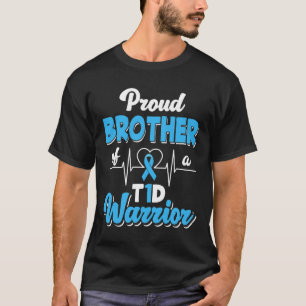 T-shirt Fière Frère D'Un Guerrier De T1D Diabète Diabétiqu