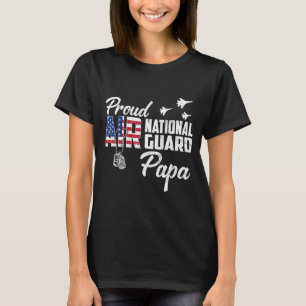 T-shirt Fière Garde nationale aérienne Papa Drapeau Famill