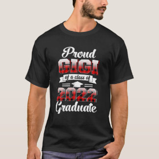 T-shirt Fière Gigi D'Une Classe De 2022 Graduate Rouge Pla