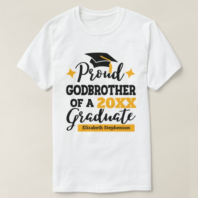 T-shirt Fière Godbrother de la famille de diplômés jumelag (Design devant)