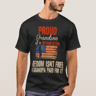 T-shirt Fière Grand-Fils Du Vietnam Famille Militaire Anci