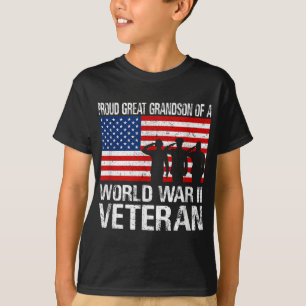 T-shirt Fière Grand-Fils D'Un Ww Ii Vétérinaire Mat De Fam