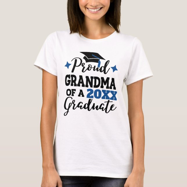 T-shirt Fière grand-mère de 2022 diplômé noir bleu tassel (Devant)