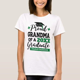 T-shirt Fière grand-mère de 2022 diplômé noir vert goût