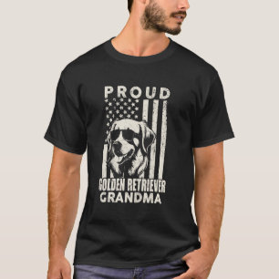 T-shirt Fière grand-mère de chien Retriever doré Drapeau a