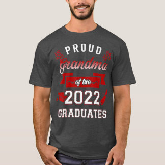 T-shirt Fière grand-mère de deux diplômés de 2022