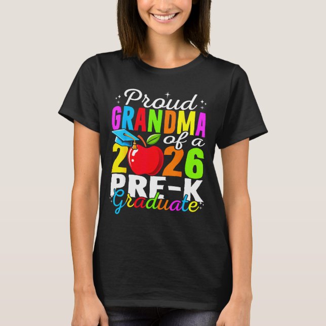 T-shirt Fière grand-mère de la promotion 2026 de maternell (Devant)