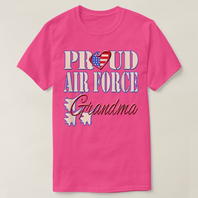 T-shirt Fière grand-mère de l'armée de l'air Coeur américa (Design devant)