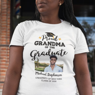 T-shirt Fière grand-mère du nom de la photo de diplômée T-