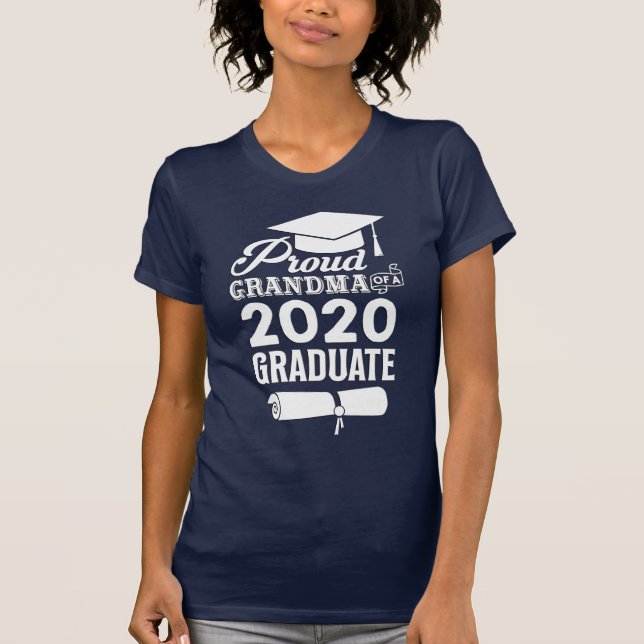 T-shirt Fière Grand-Mère D'Un Diplômé De 2020 (Devant)