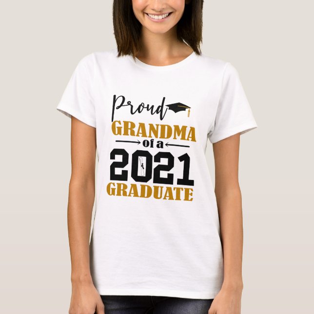 T-shirt Fière grand-mère d'un diplômé de 2021 (Devant)