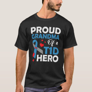 T-shirt Fière Grand-Mère D'Un Héros De Diabète De Type 1 G