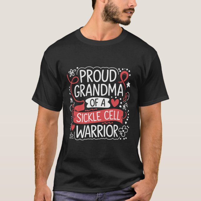 T-shirt Fière Grand-Mère D'Une Cellule De Guerrier De Fauc (Devant)