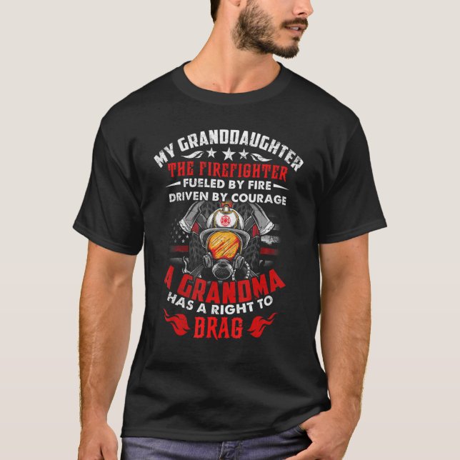 T-shirt Fière grand-mère d'une petite-fille de pompier App (Devant)