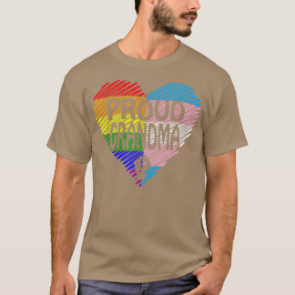 T-shirt Fière grand-mère LGBT avec arc-en-ciel et transgen
