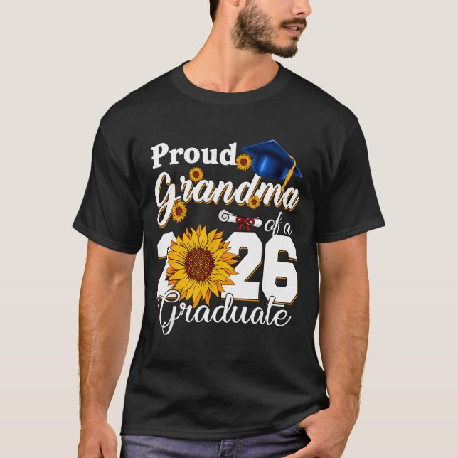 T-shirt Fière Grand-Mère Minimale Diplômée 2026 Pour (Devant)