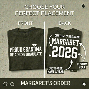 T-shirt Fière grand-mère Promotion 2026 Chemise de fin d'é