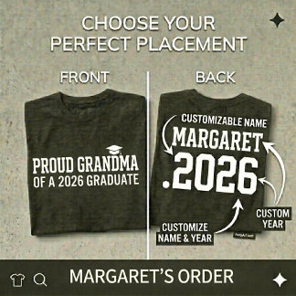 T-shirt Fière grand-mère Promotion 2026 Chemise de fin d'é