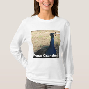 T-shirt Fière Grand-mère Vibrant Peacock Photo Nature