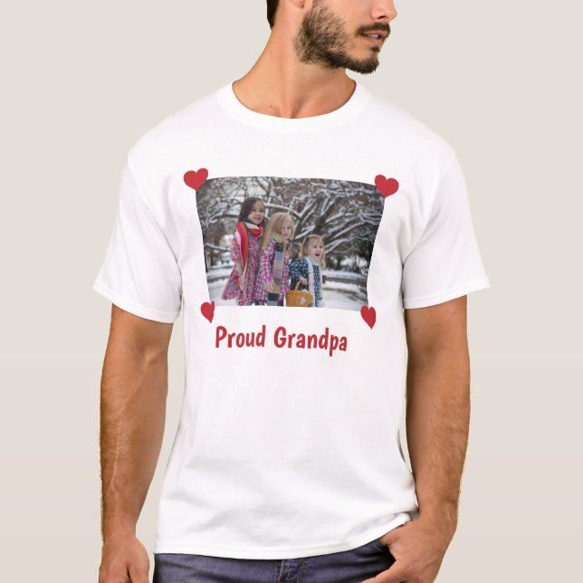 T-shirt Fière Grand-Père Amour Personnaliser Photo Faites  (Devant)
