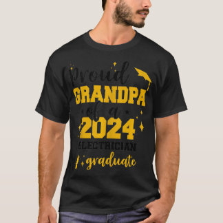 T-shirt Fière Grand-Père De 2024 Électricien Diplômé Senio
