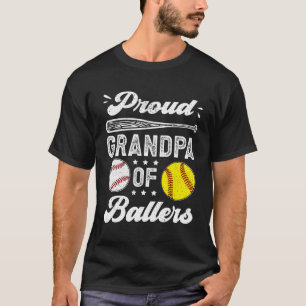 T-shirt Fière Grand-Père De Ballers Baseball Softball Gran