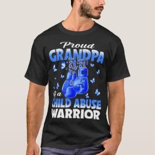 T-shirt Fière Grand-Père D'Une Lutte Contre La Maltraitanc