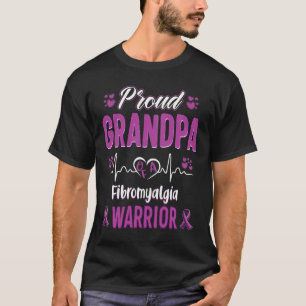 T-shirt Fière Grand-Père Fibromyalgie Guerrier Sensibilisa