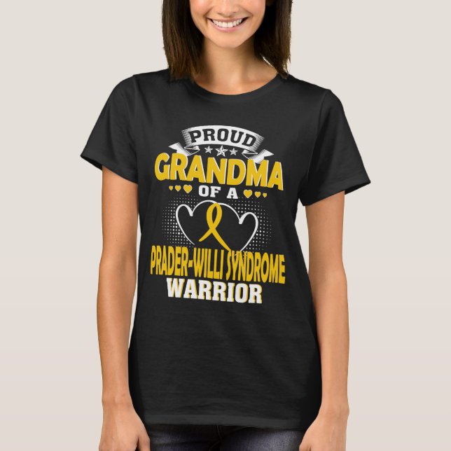 T-SHIRT FIÈRE GRANDMA D'UN WARRIER DU SYNDROME WILLI PRADE (Devant)