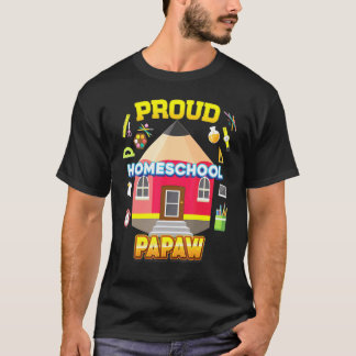 T-shirt Fière Homeschool Papaw Papa Maman Famille Enfant R