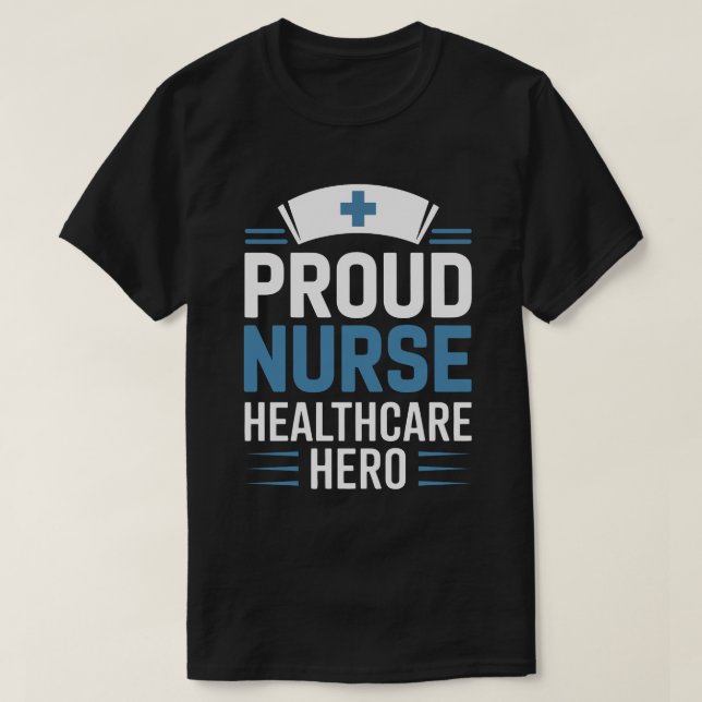 T-Shirt Fière Infirmière Héros de la Santé (Design devant)