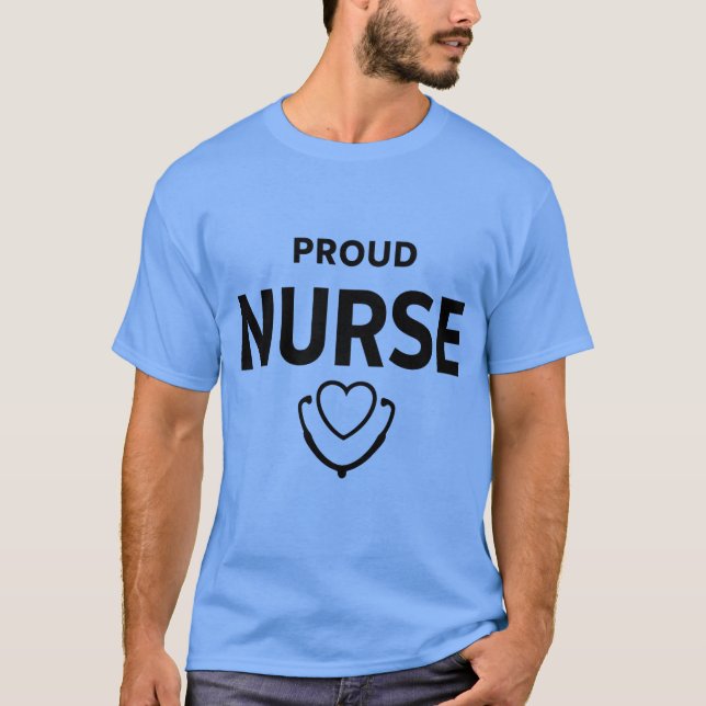 T-Shirt Fière Infirmière – Typographie Médicale Mi (Devant)