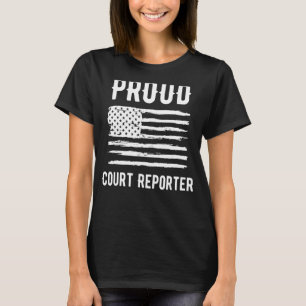 T-shirt Fière Journaliste de cour Profession drapeau améri