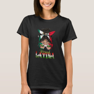 T-shirt Fière Latina Messy Bun Mama Viva Mexique Pride Mex