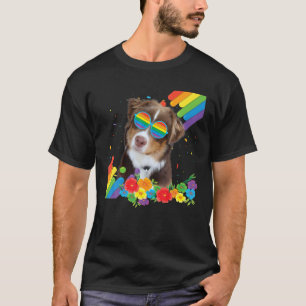 T-shirt Fière LGBT Gay American Shepherd Pride Drapeau Ra