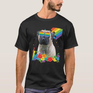 T-shirt Fière LGBT Gay Bullmastiff Dog Pride drapeau Arc-e
