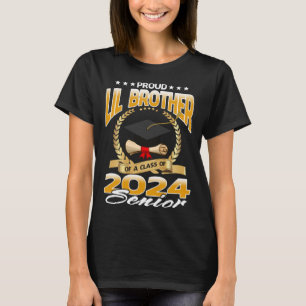 T-shirt Fière Lil Frère D'Une Classe De 2024 Senior