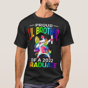 T-shirt Fière Lil Frère D'Une Unicorne Diplômée De 2022 Da
