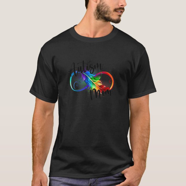 T-shirt Fière Maman Autisme Pièces de Puzzle Infinity et A (Devant)