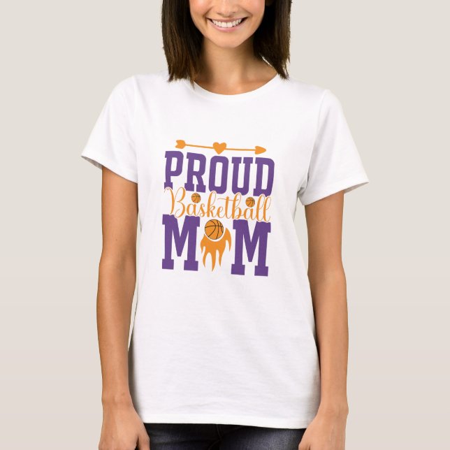 T-shirt Fière maman de basket-ball  (Devant)