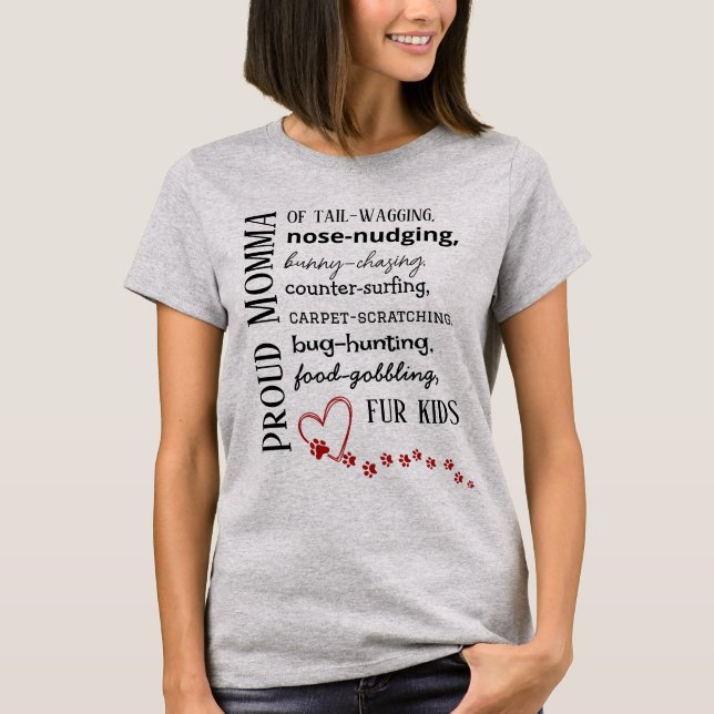 T-shirt Fière Maman de Chat & Chien (Devant)