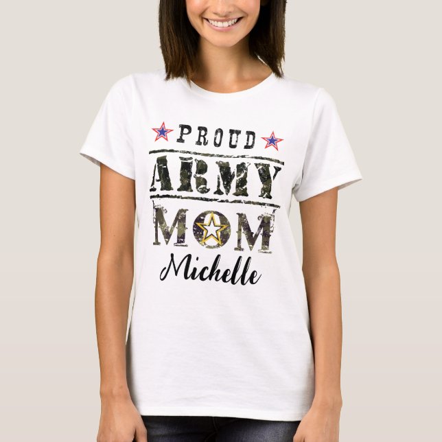 T-shirt Fière maman de l'armée (Devant)