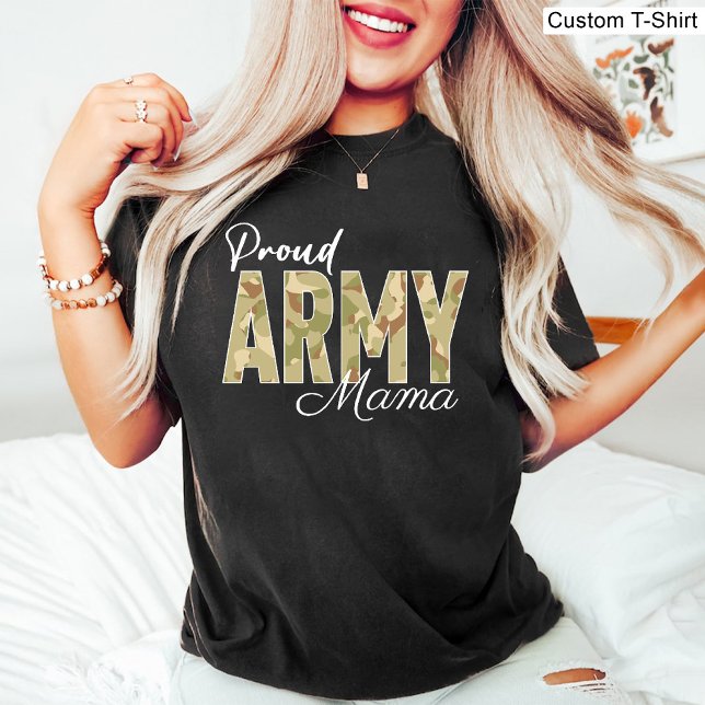 T-shirt Fière maman de l'armée Noir anciens combattants mi (Proud Army Mama Black Veterans Military T-Shirt)