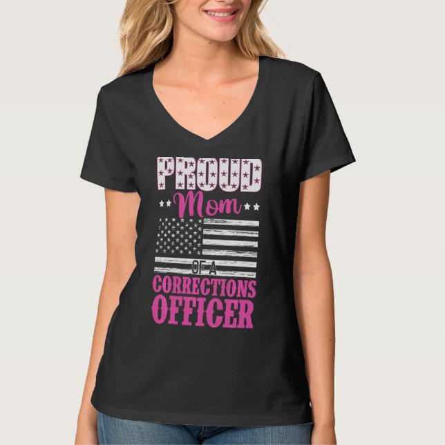 T-shirt Fière Maman D'Un Agent Correctionnel (Devant)