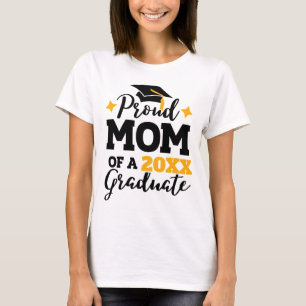 T-shirt Fière maman d'un casquette d'or noir diplômé 2022