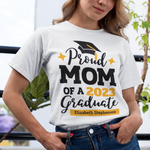 T-shirt Fière maman d'un casquette d'or noir diplômé 2024
