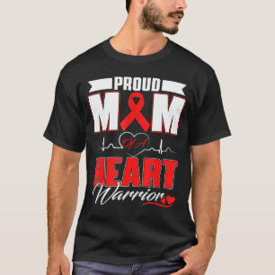 T-shirt Fière maman d'un guerrier du cœur Sensibilisation 