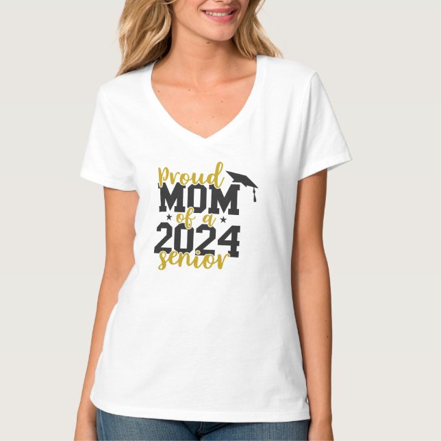 T-shirt Fière Maman D'Un Senior 2024 (Devant)