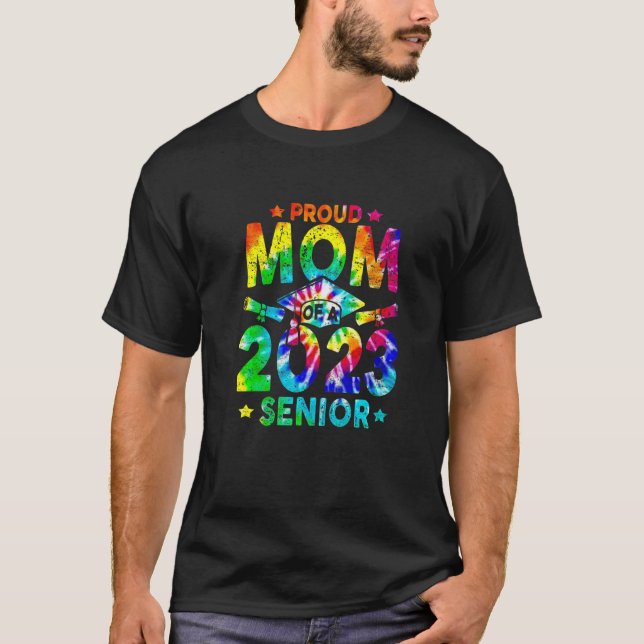 T-shirt Fière Maman D'Une École Secondaire 2023 Tie Dye Gr (Devant)